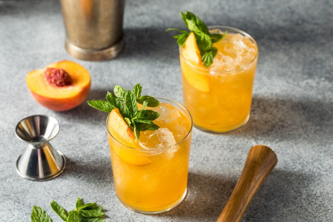 Maple Peach Smash Cocktail